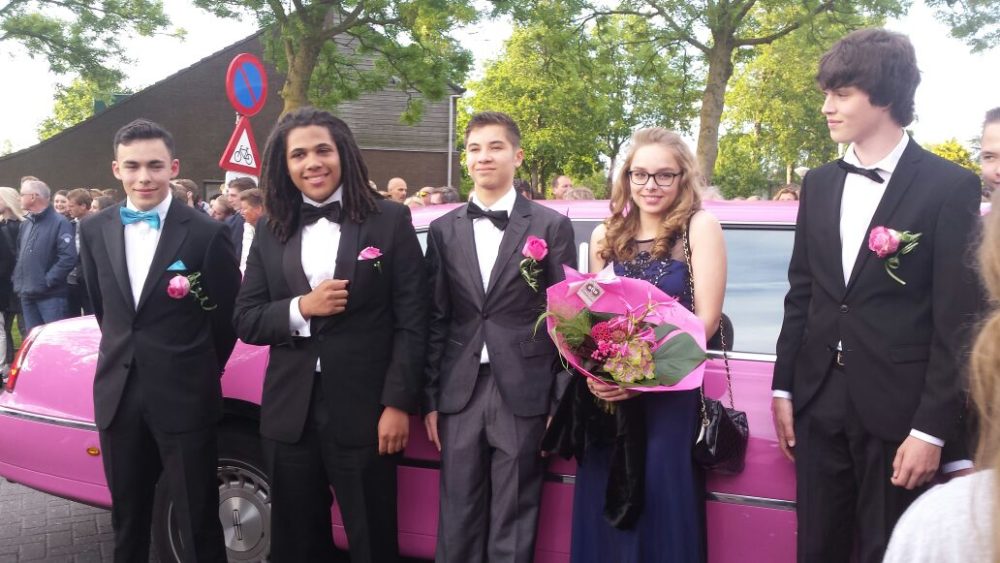 Roze Chrysler limousine huren Roze limousine huren
