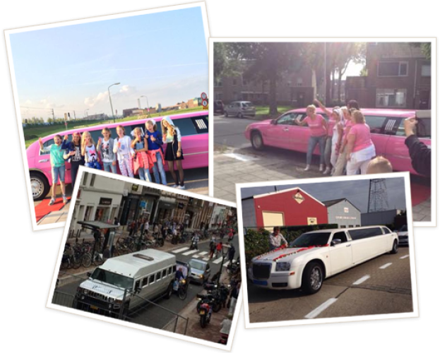 Collage limousine activiteiten foto's